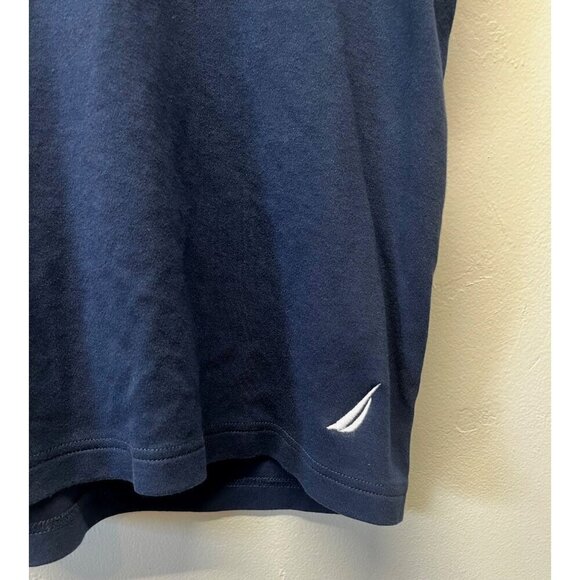 Nautica Mens Large Polo Shirt Embroidered Logo Sailboat Preppy Coastal Blue - Picture 5 of 7